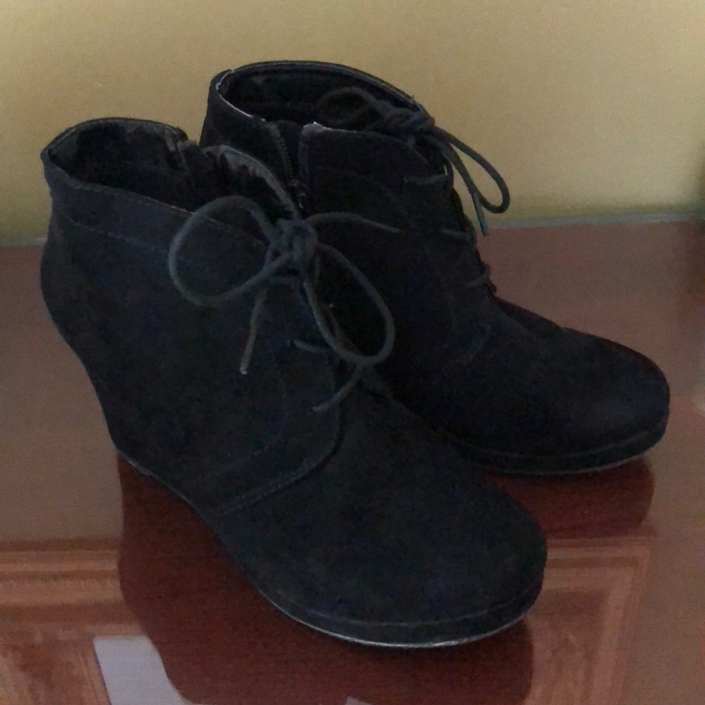 Black Wedge Ankle Booties